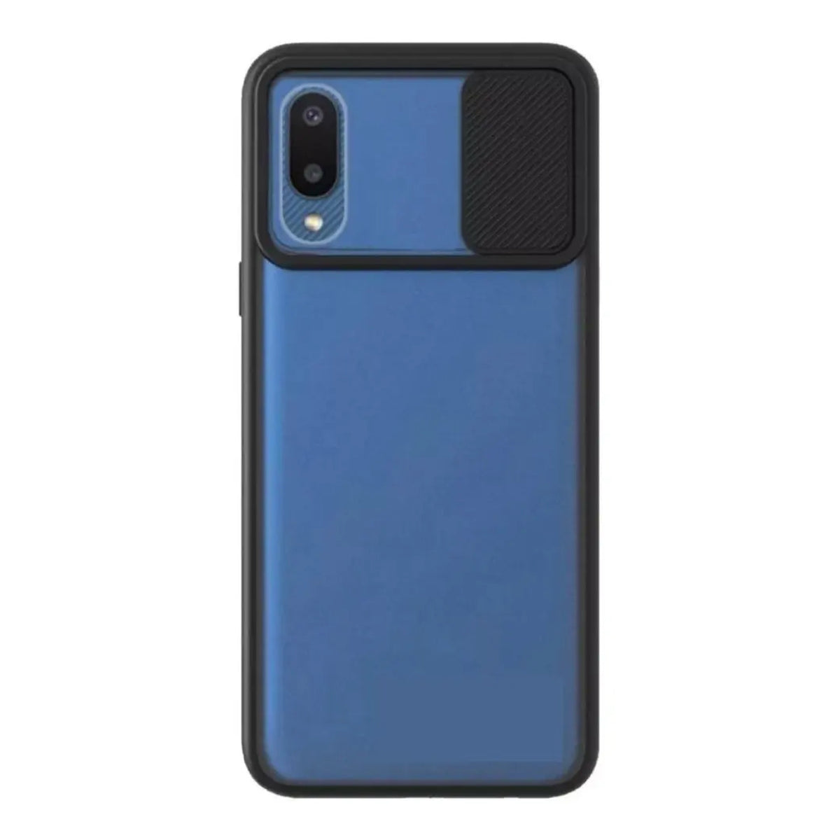 Funda Con Cubre Cámara Deslizante Para Samsung A02 Negro