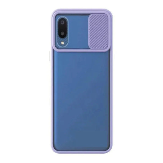 Funda Con Cubre Cámara Deslizante Para Samsung A02 Lila