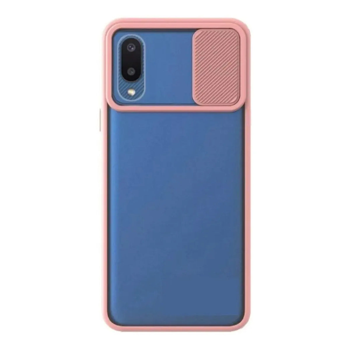 Funda Con Cubre Cámara Deslizante Para Samsung A02 Rosado