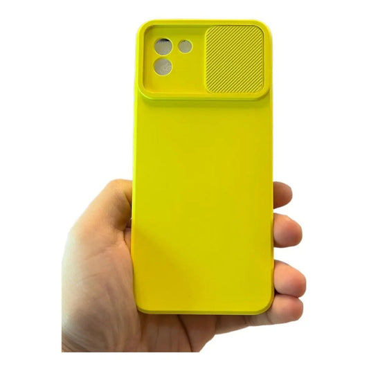 Funda Cubre Cámara De Silicona Para Samsung A03 Amarillo