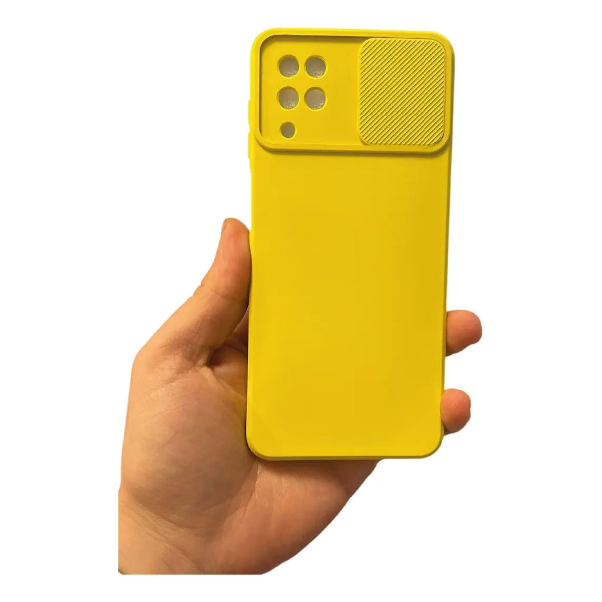 Funda Cubre Cámara De Silicona Para Samsung A12 Amarillo