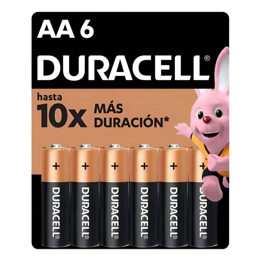 Pila Duracell pilas AA alcalinas 1.5V 6 unidades