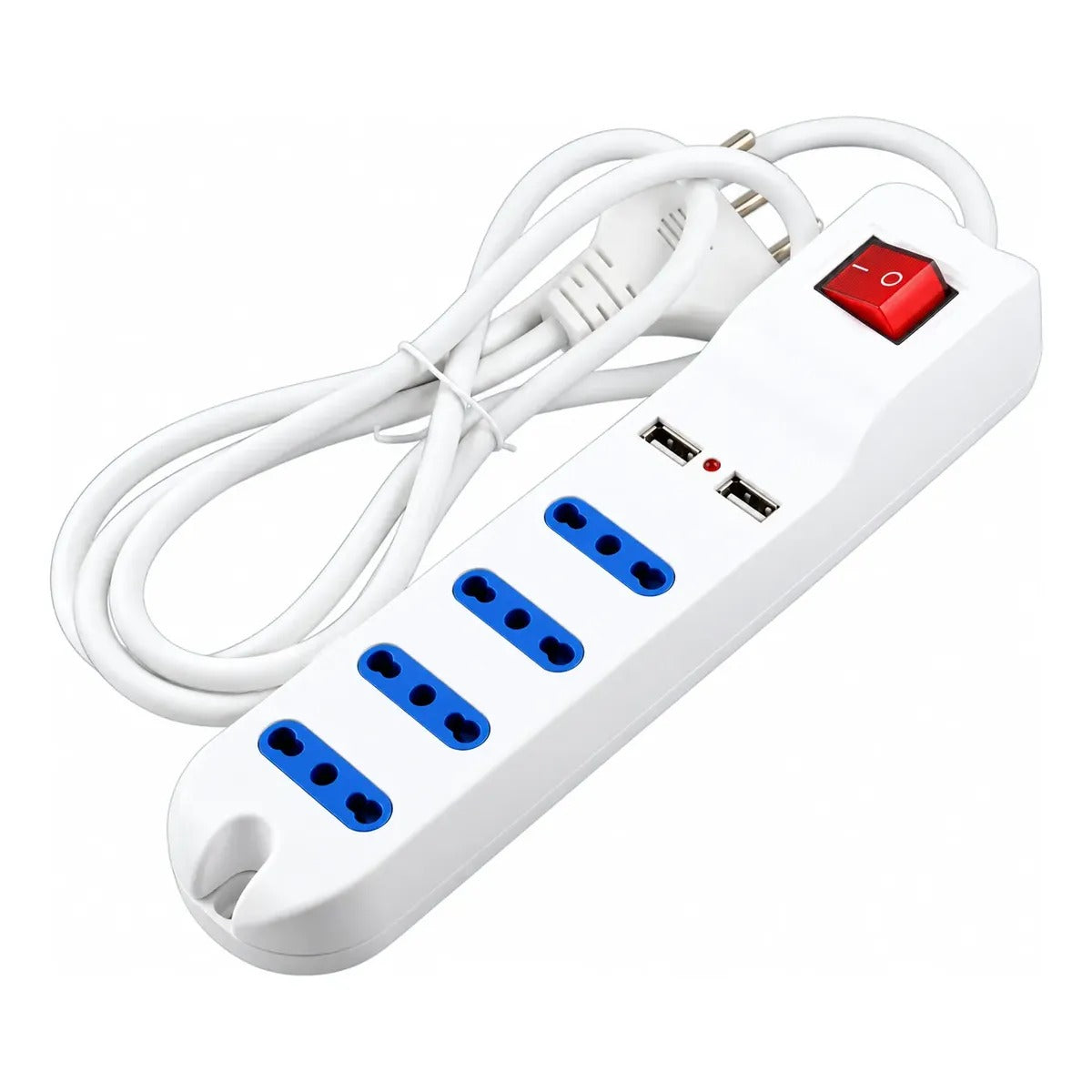 Alargue zapatilla 4 tomas 3m con llave y USB