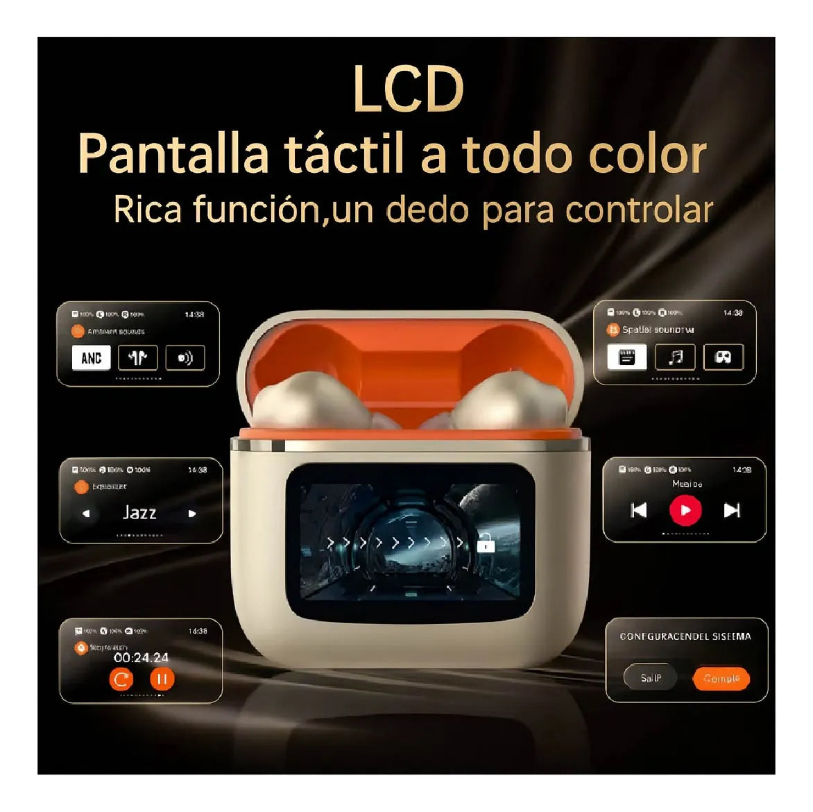 Auriculares Bluetooth YW09 con Pantalla LCD Táctil