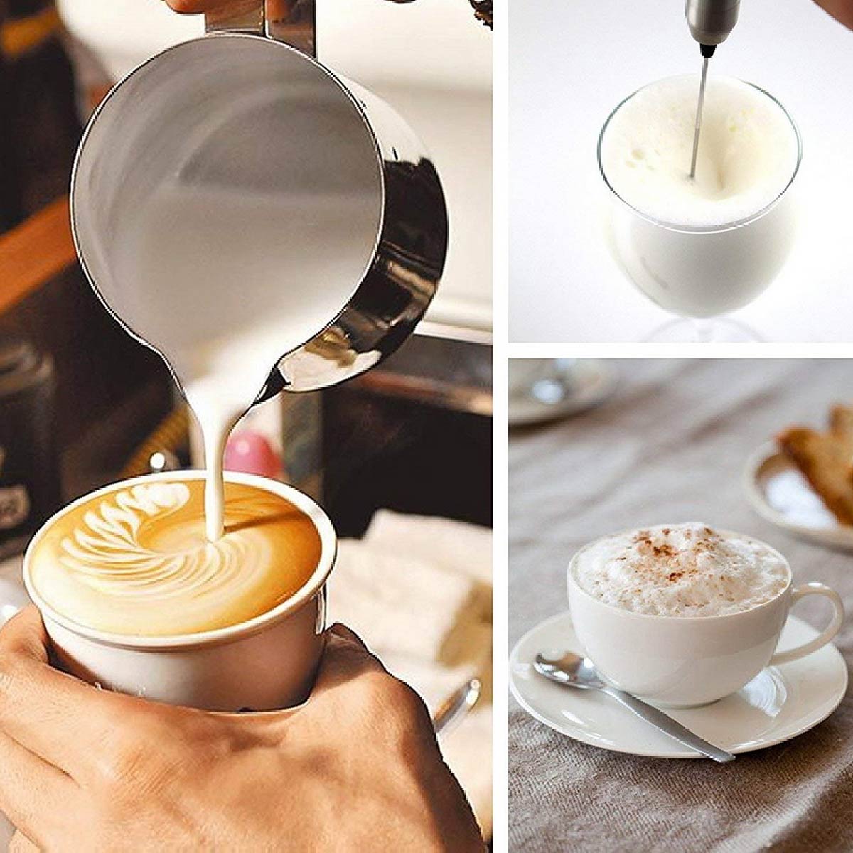 Batidor Espumador De Leche Eléctrico Espuma Mezclador Café