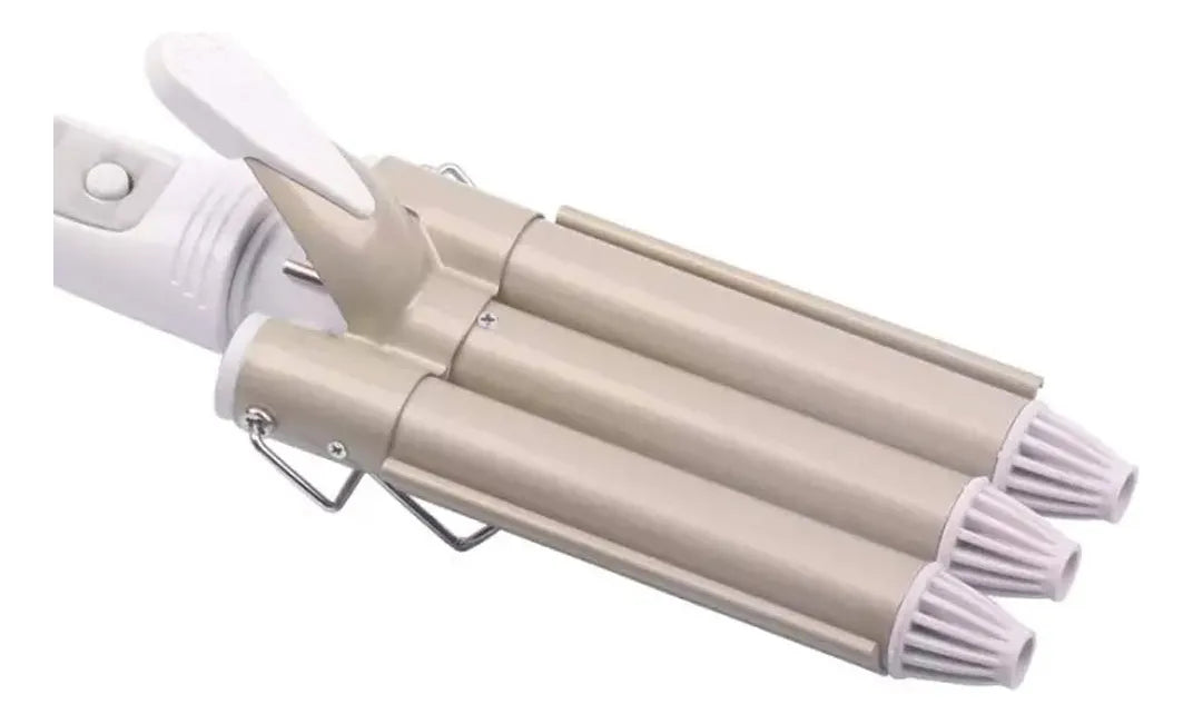 Buclera Rizador Triple Rodillo De Pelo Profesional Kemei 45w