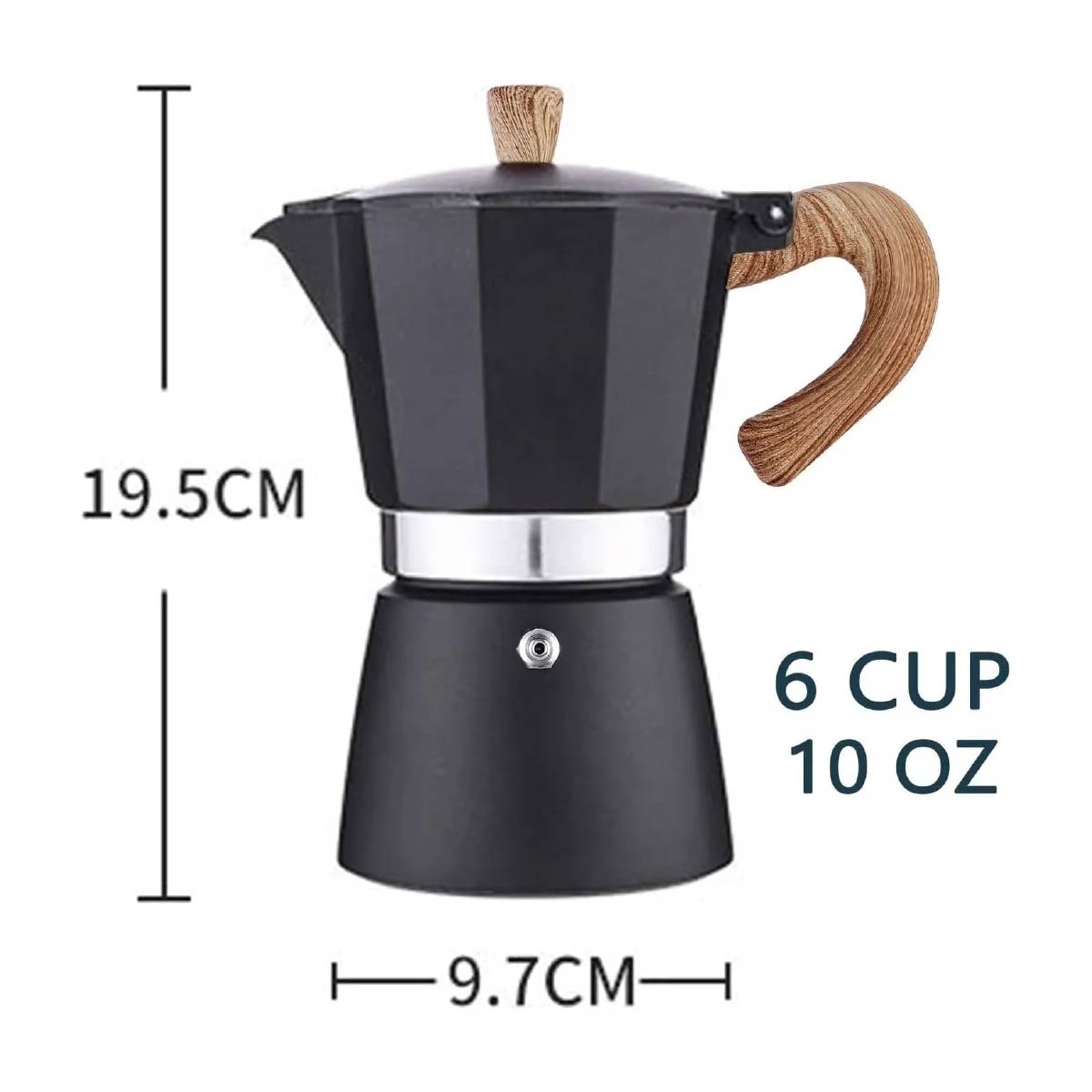 Cafetera Italiana Espresso 6 Tazas Aluminio Colores