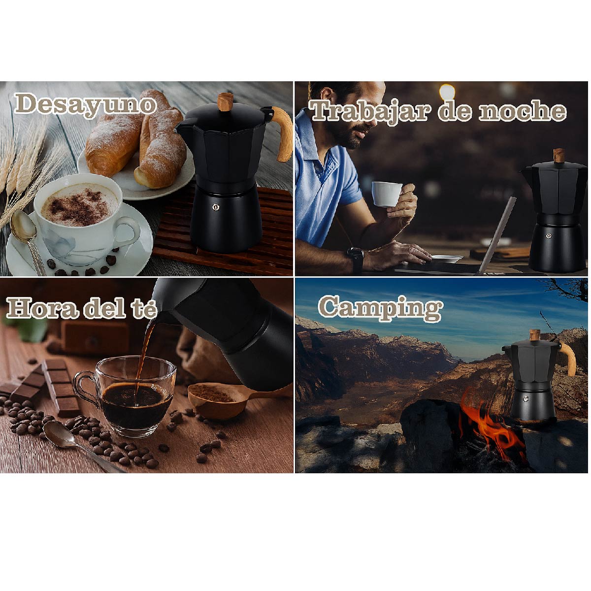 Cafetera Italiana Espresso 6 Tazas Aluminio Colores