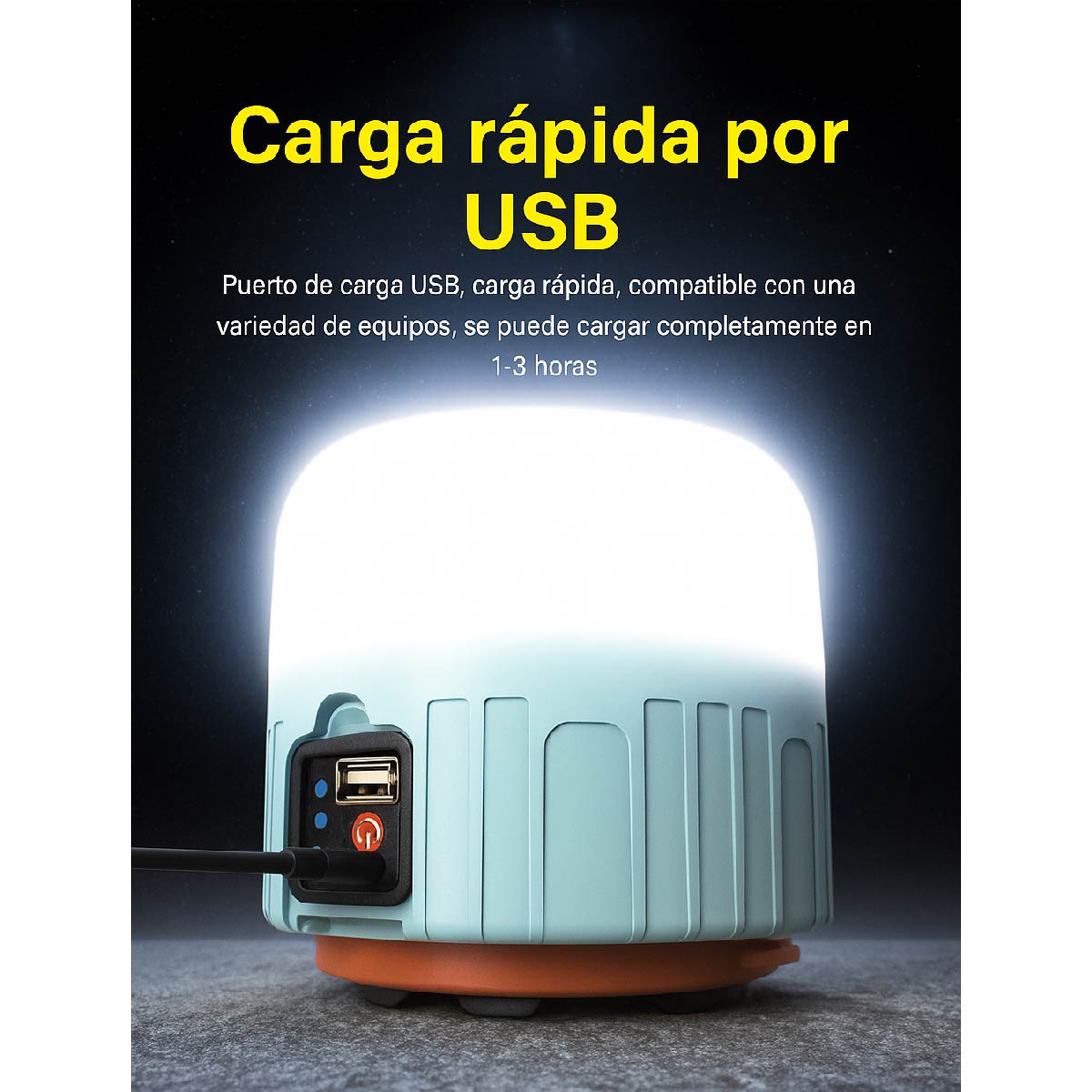 Lampara Para Camping Luz Led Solar E Impermeable De Carga