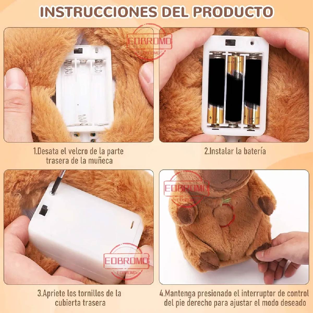 Peluche Capibara Respira Relajante Ansiedad Suave Tierno