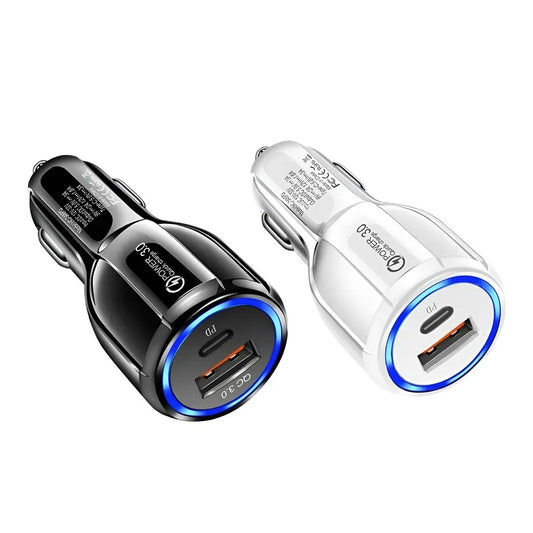 Cargador de Auto USB + USB-C 20W Fast Charge – Potencia Real en el Tablero