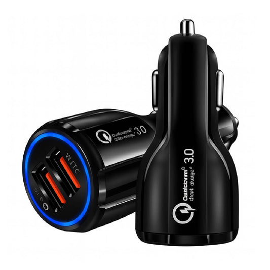 Cargador Auto 6A QC 3.0 – Doble USB Rápido 30W Universal