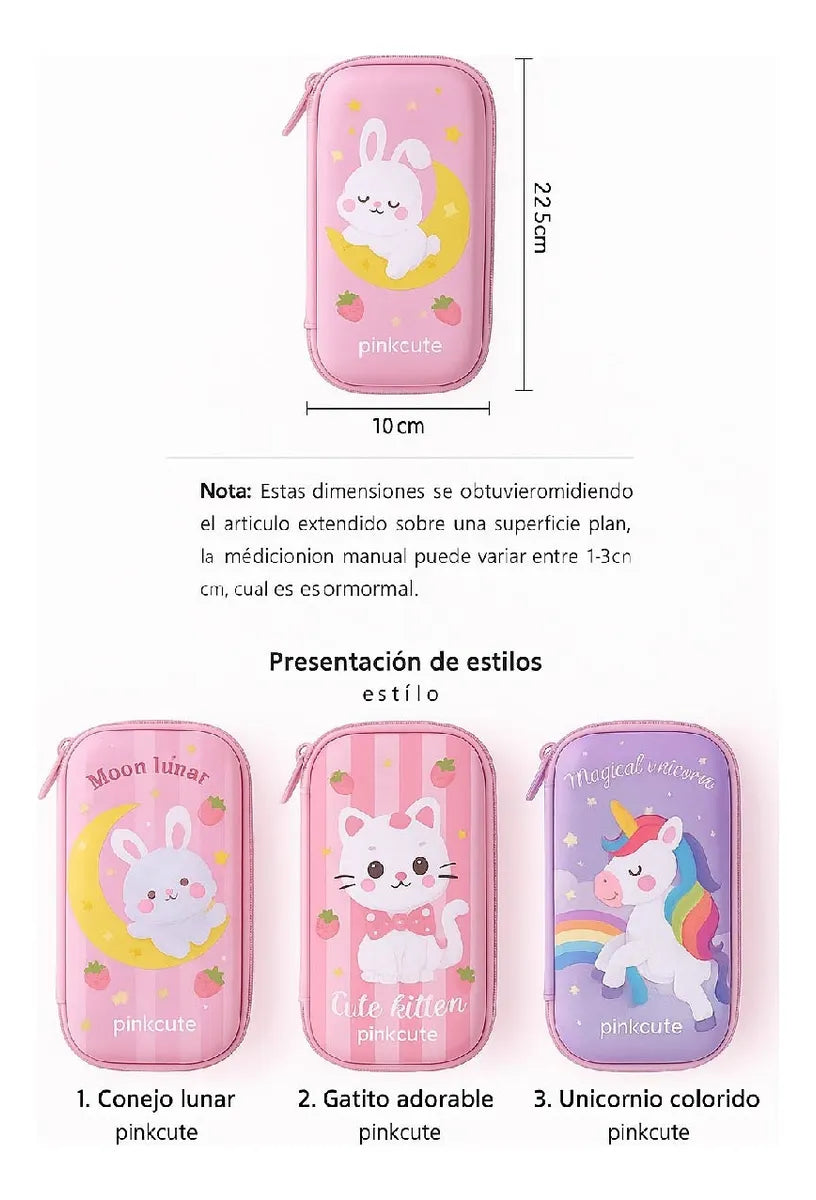 Cartuchera Escolar Rígida 3D Diseños Para Niños