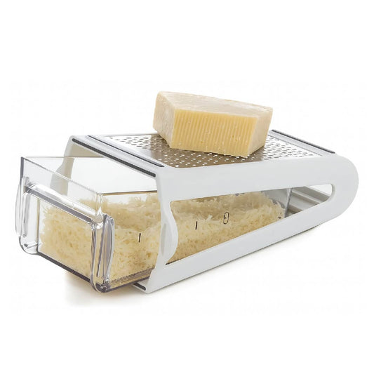 Rallador Doble Con Recipiente Queso Verduras Cocina Blanco