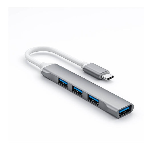 Hub Multiplicador Usb C 4 Puertos Usb 3.0 Extension Adapter - Plateado