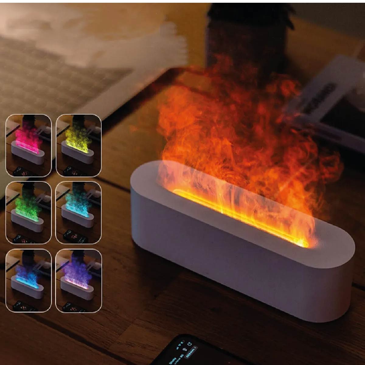 Difusor Llama De Aceites Esenciales Humidificador Aroma
