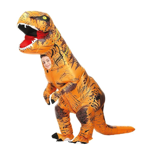 Disfraz Dinosaurio T Rex Inflable + Inflador Cotillón Niños