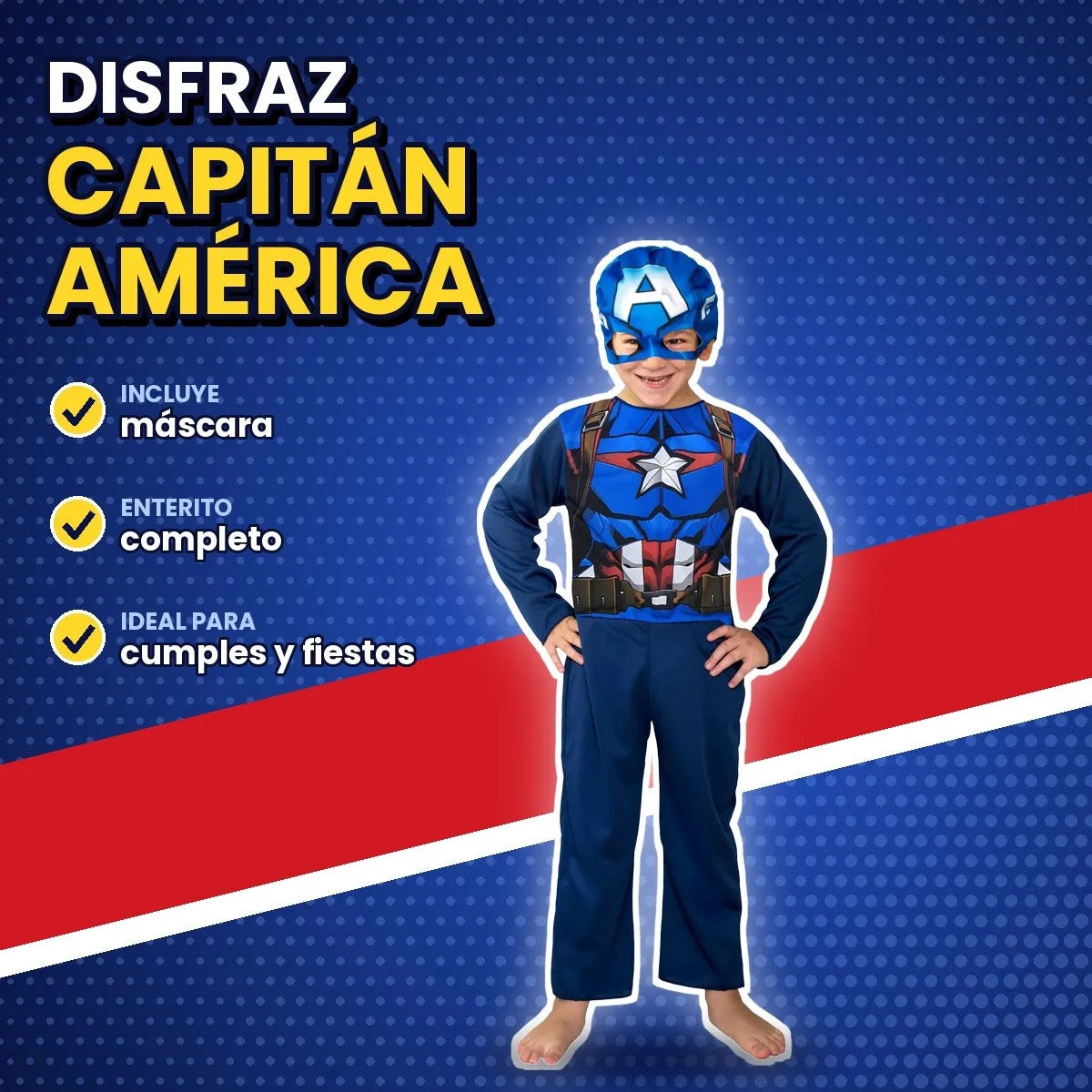 Disfraz Capitán América para cumpleaños y fiestas