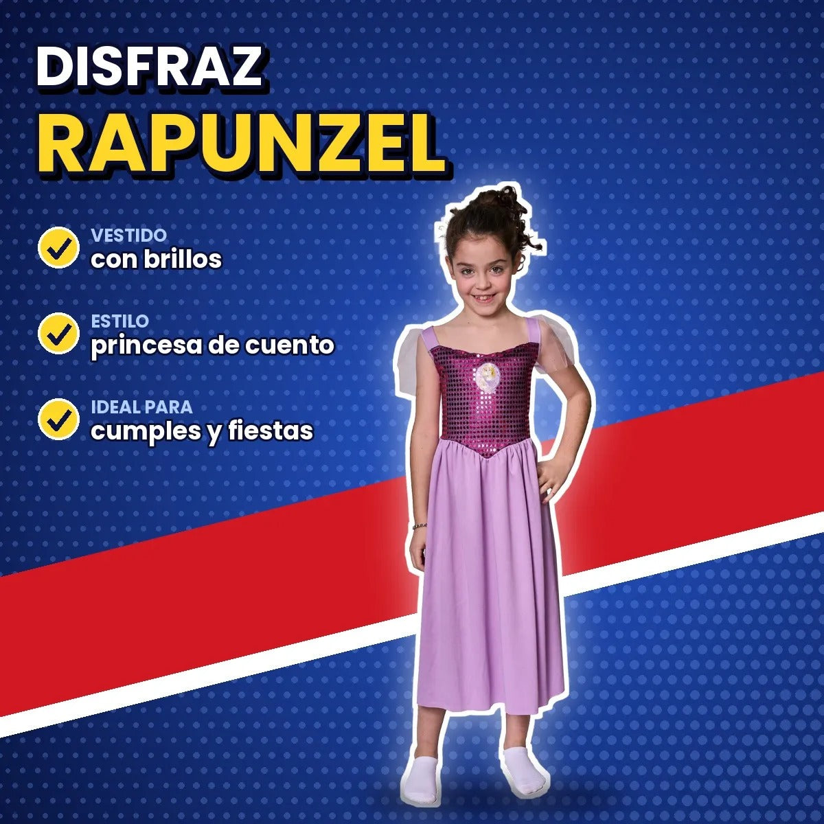 Disfraz Rapunzel para cumpleaños y fiestas