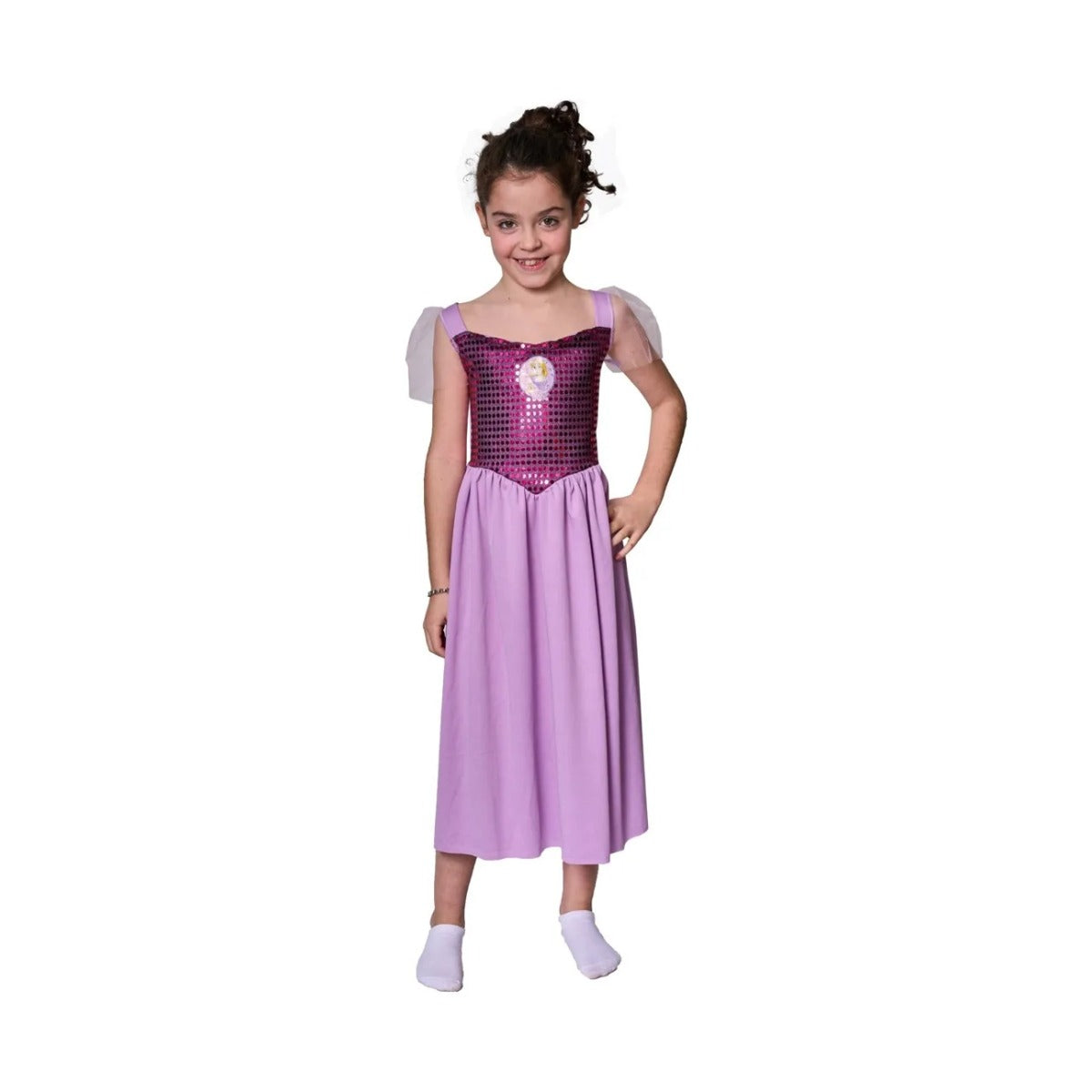 Disfraz Rapunzel niña vestido con brillos