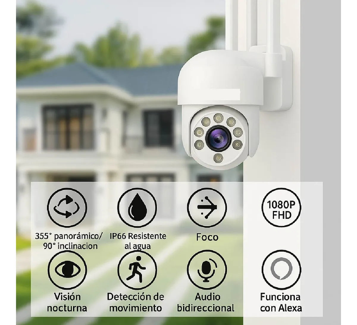Cámara Exterior Wifi 2mp Domo Audio Zoom Micrófono Parlante