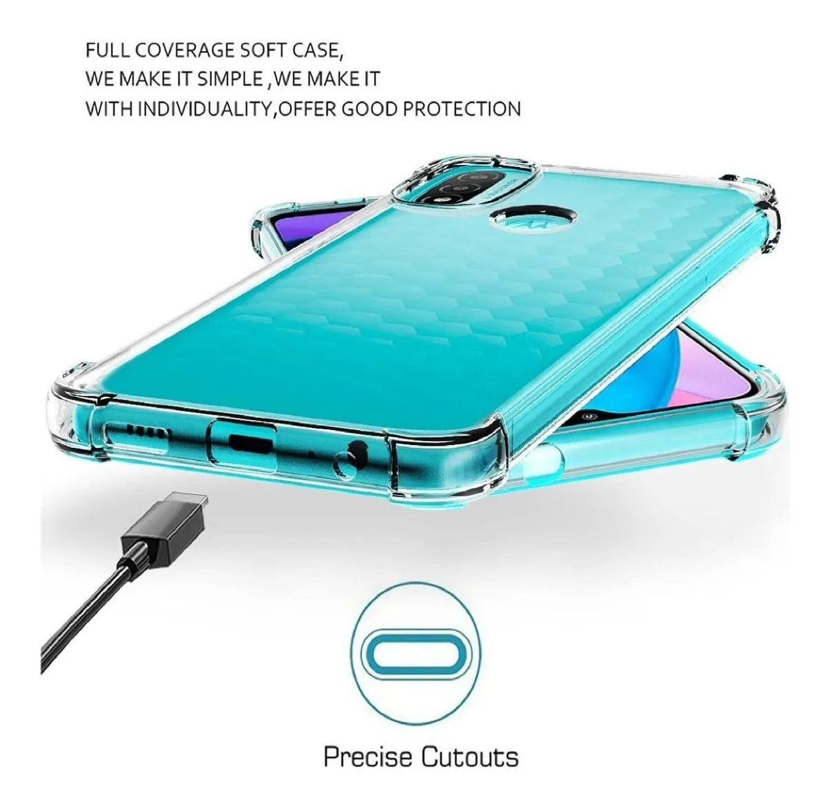 Protector Transparente AntiShock Con Bordes Reforzados Para Moto E20