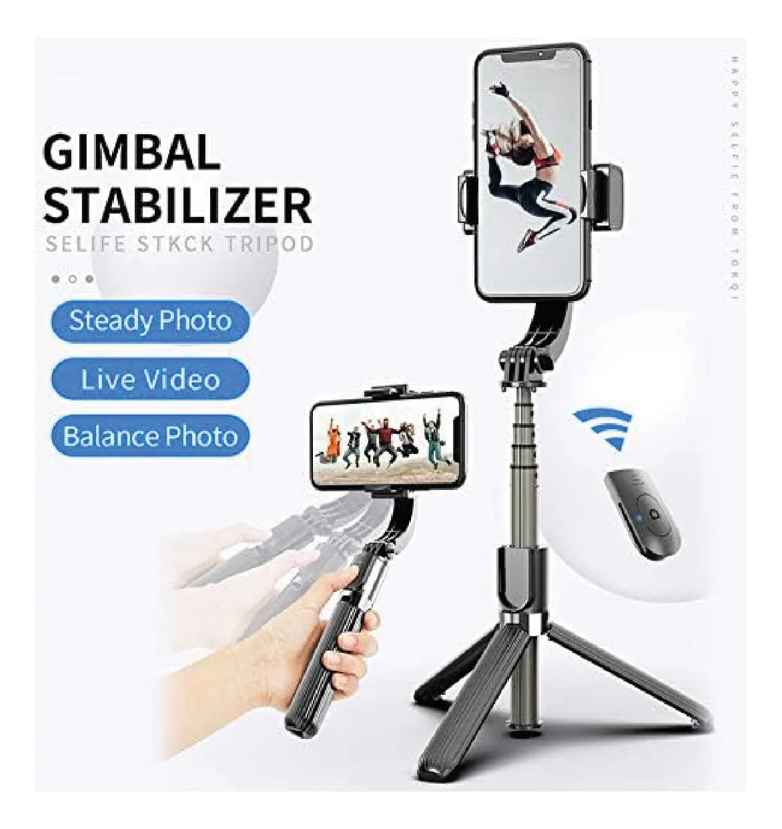 Estabilizador Celular Gimbal Trípode Soporte C/control Q08