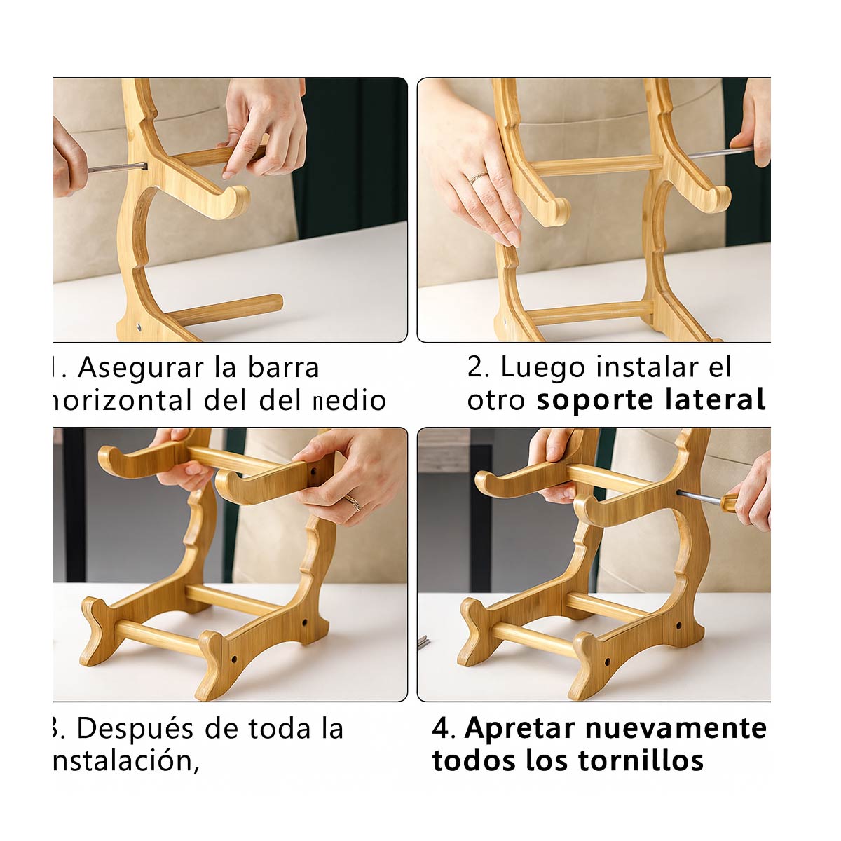 Copetinero Ceramica Y Bambú Soporte Blanco 3 Niveles Fruta