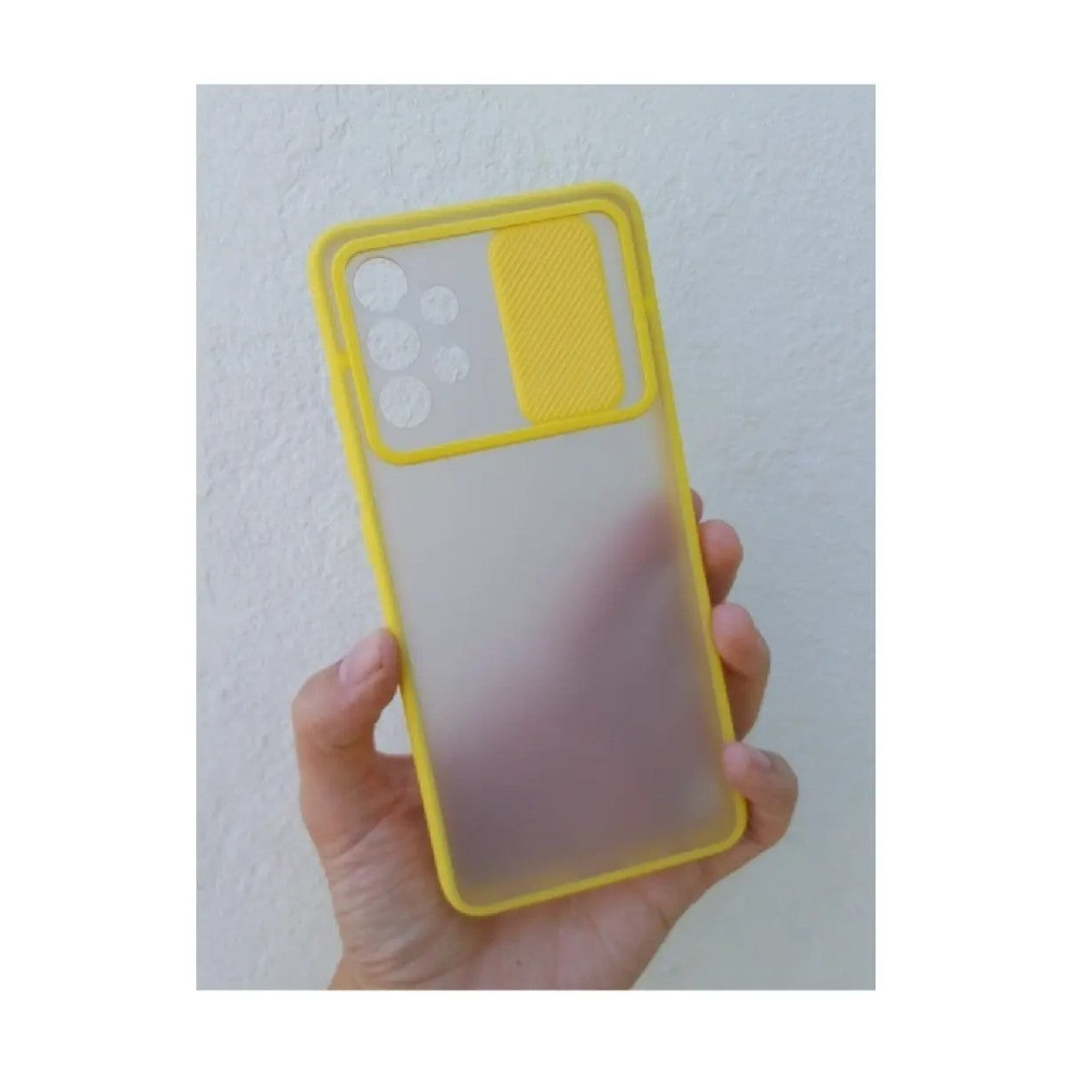 Funda Samsung A32 4G con cubre cámara - amarillo