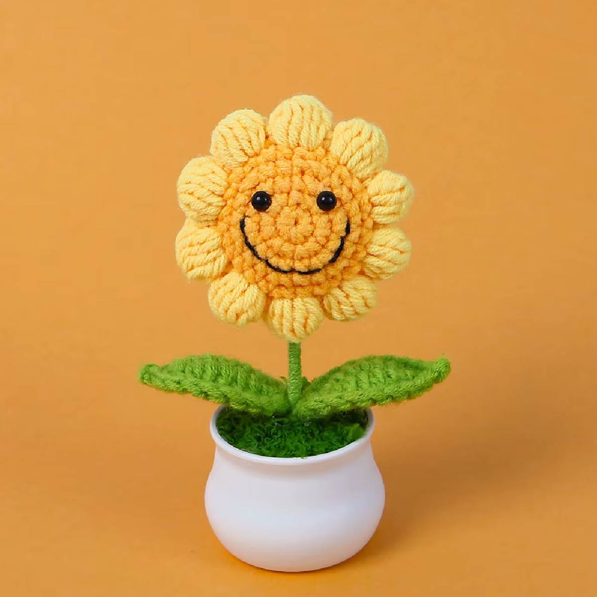 Plantas En Maceta De Girasol Tejidas A Mano Decorativas