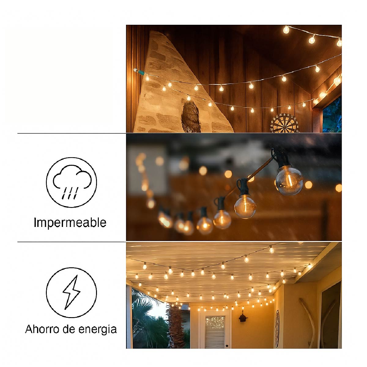 Guirnalda 25 Luces Simonas Exterior Feria Vintage Patio Guia