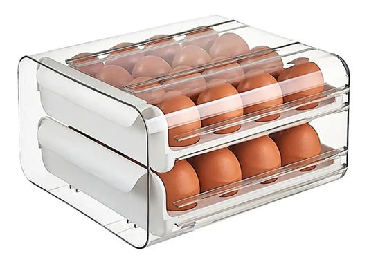 Organizador De Huevos Caja Para 32 Unidades Huevera Portahuevos Color Blanco