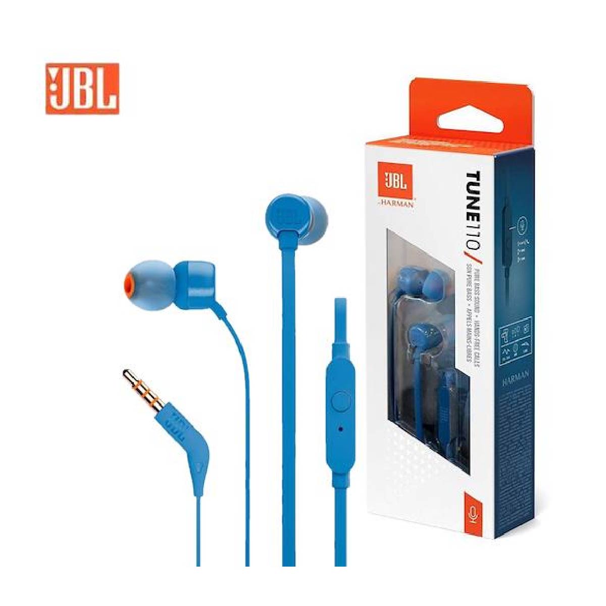 Auriculares In-ear Jbl Tune 110 Jblt110 Cableados Colores