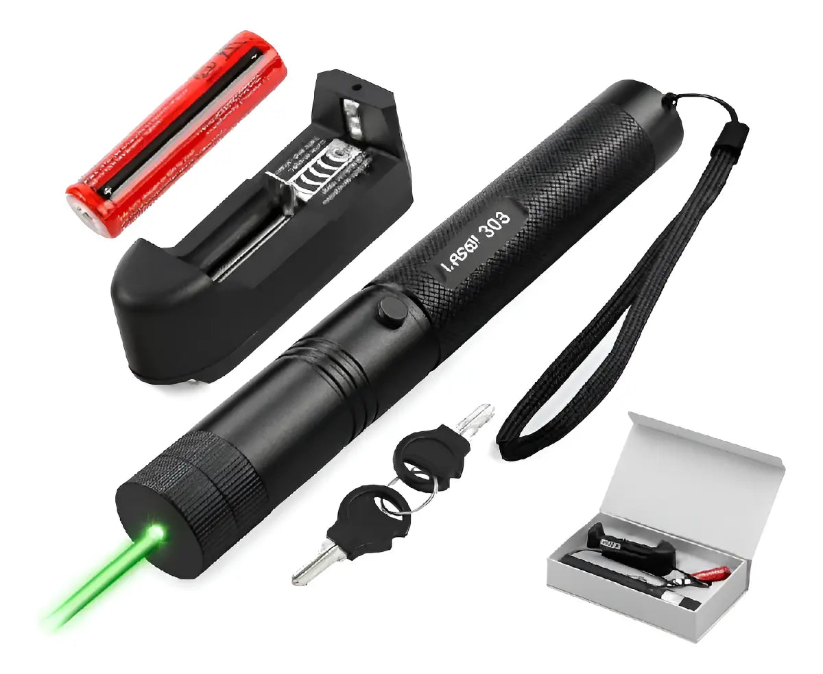 Puntero Láser Verde 303 Recargable Potente con Accesorios