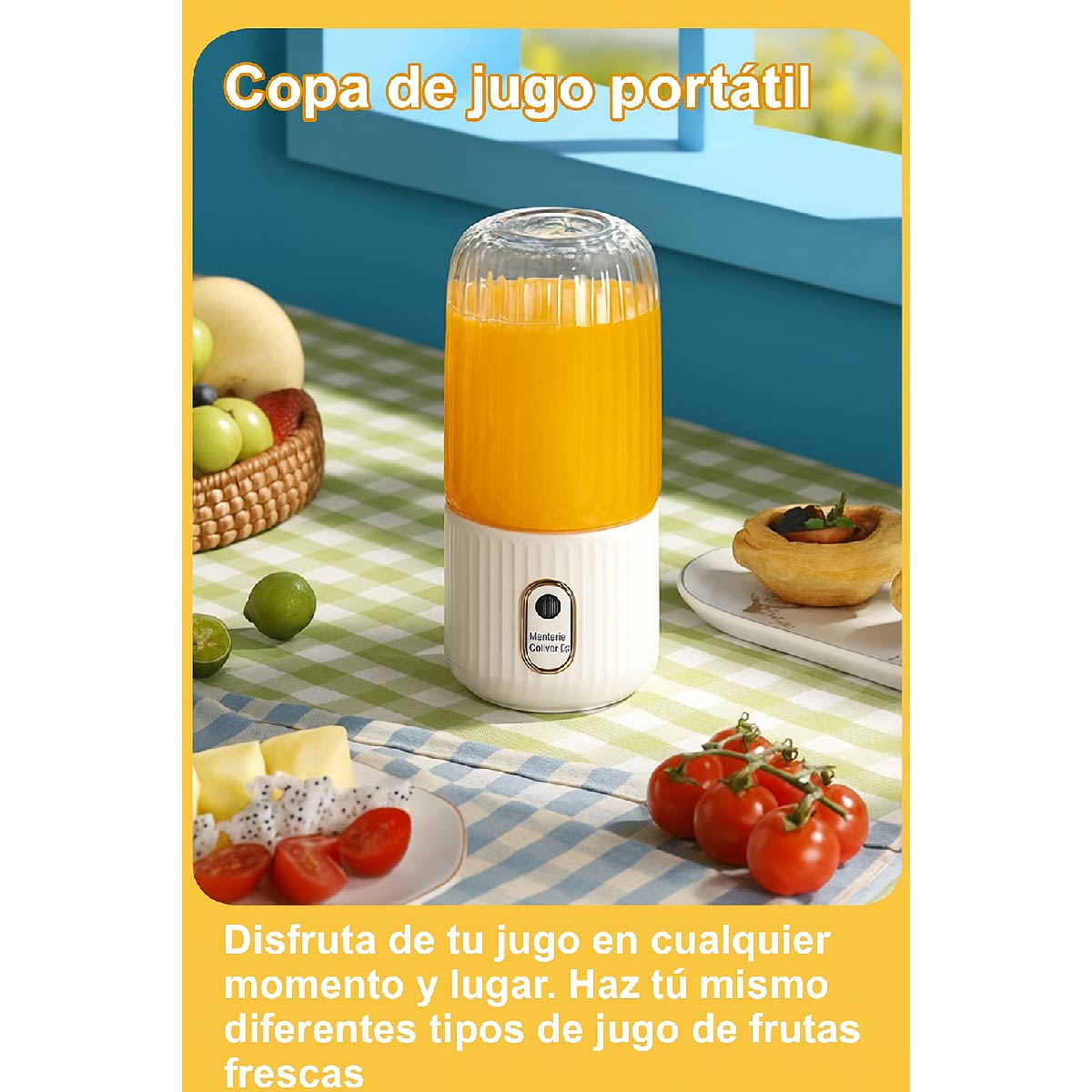 Licuadora Portatil Recargable Botella Con Agarre Usb Jugo