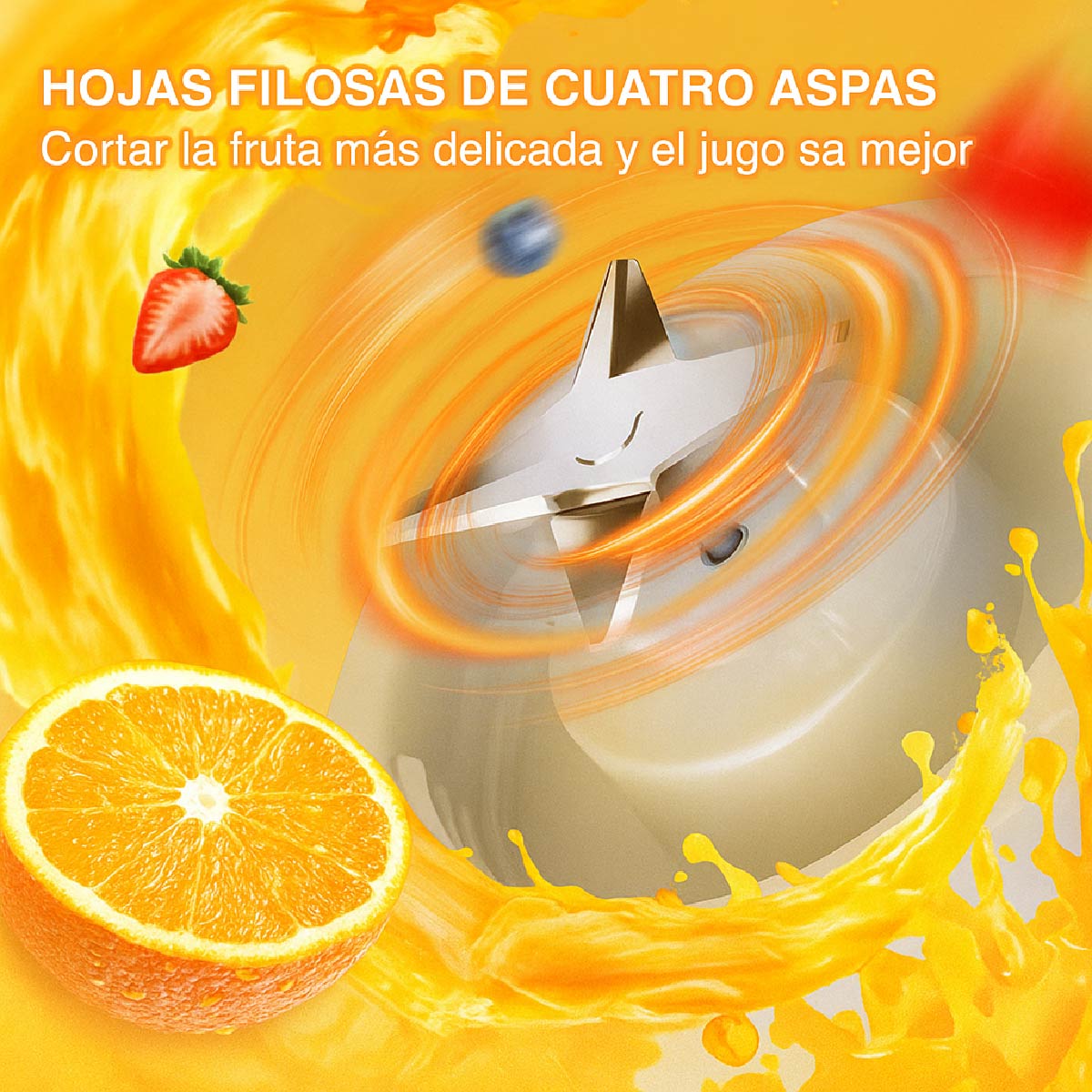 Licuadora Portatil Recargable Botella Con Agarre Usb Jugo