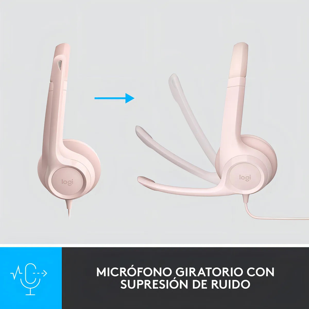 Auriculares USB Logitech H390 Rose