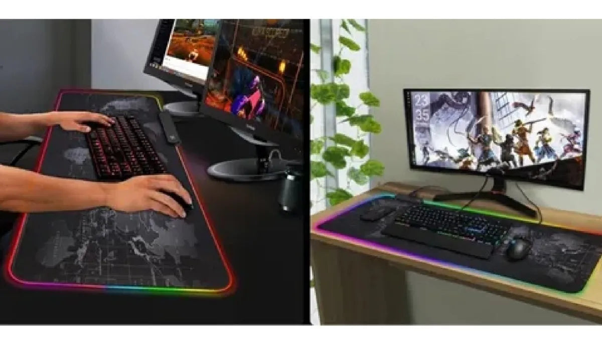 Mousepad Gamer LED RGB USB 80×30cm – PD-06 Mapa Mundial