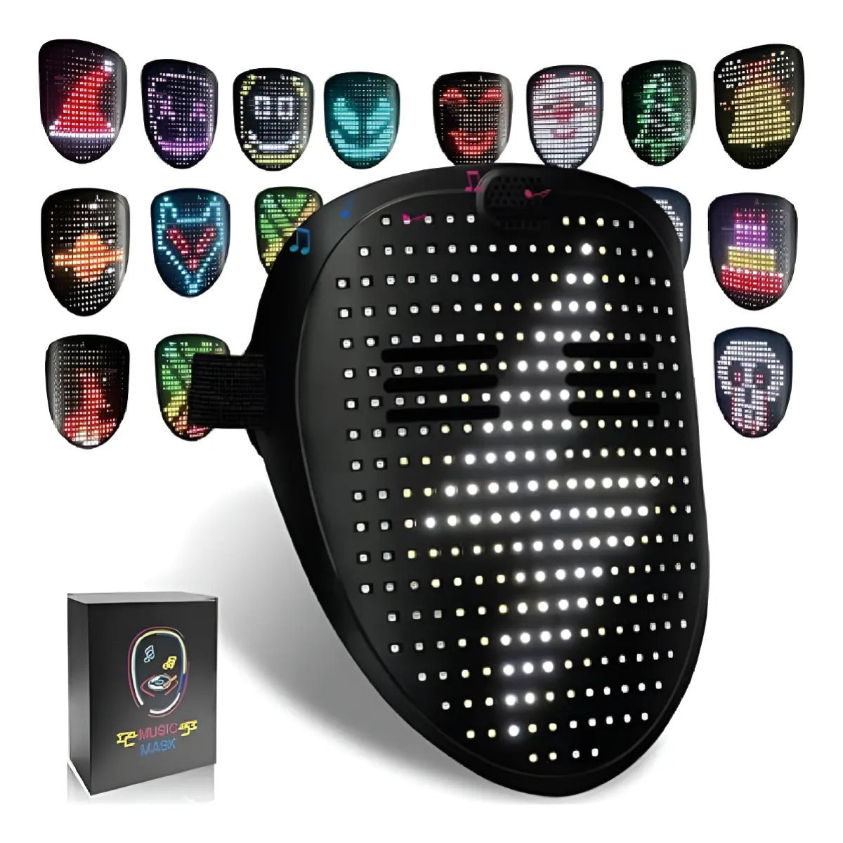 Máscara LED RGB recargable
