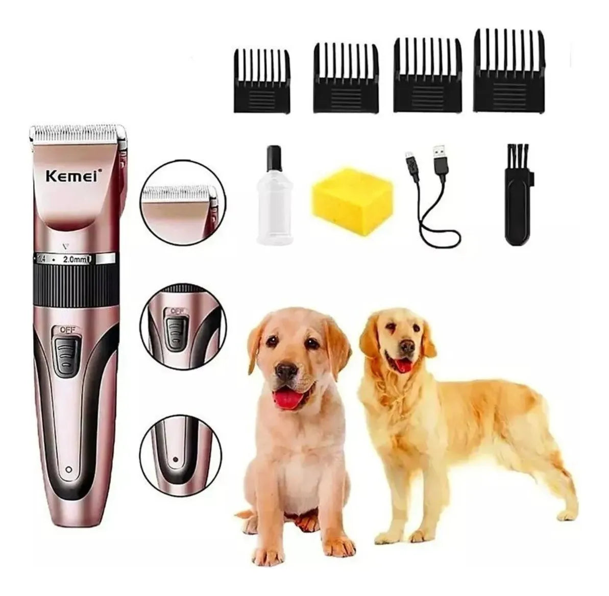 Máquina Profesional Kemei Para Mascotas, Perros Y Gatos