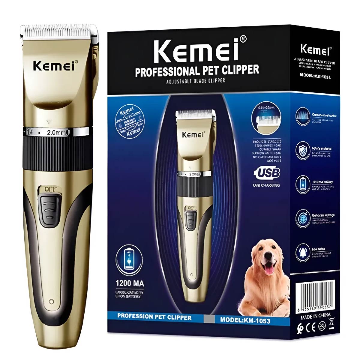 Máquina Profesional Kemei Para Mascotas, Perros Y Gatos