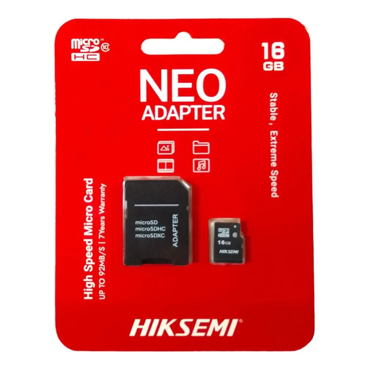 MicroSD Hiksemi Neo Clase 10 16GB Tarjeta Memoria UHS-I 92MB/s