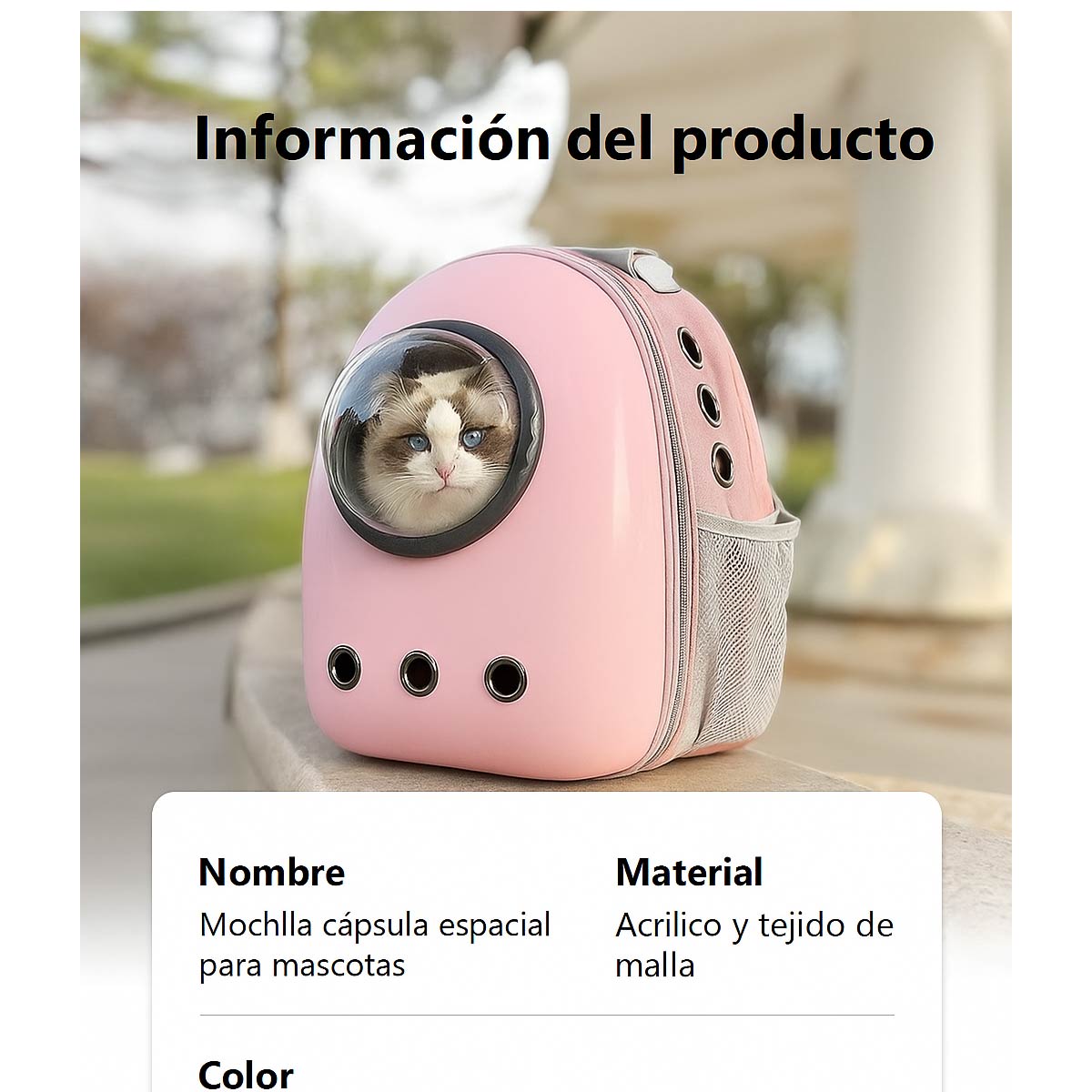 Mochila Transportadora Mascotas Perro Gato astronauta