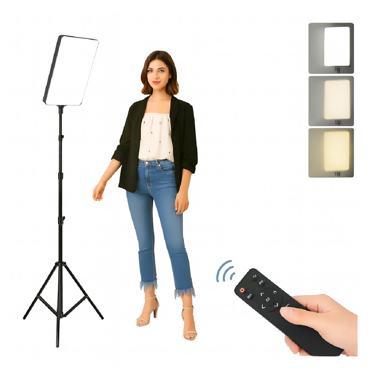 Panel Luz Led Profesional Iluminacion+ Trípode+ Control 100w