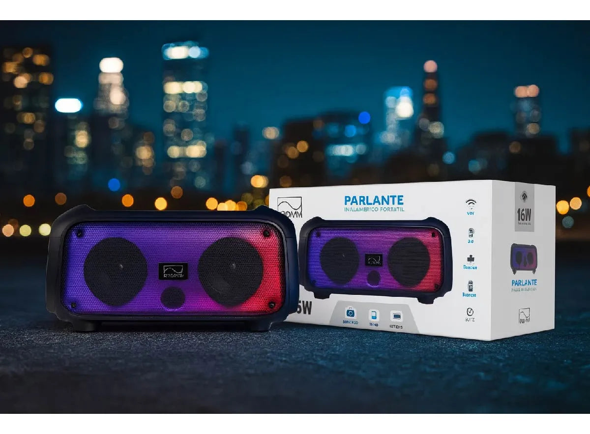 Parlante EKO-Vi Bluetooth 16w 2 X 4 3600 Mah Correa Para Transporte