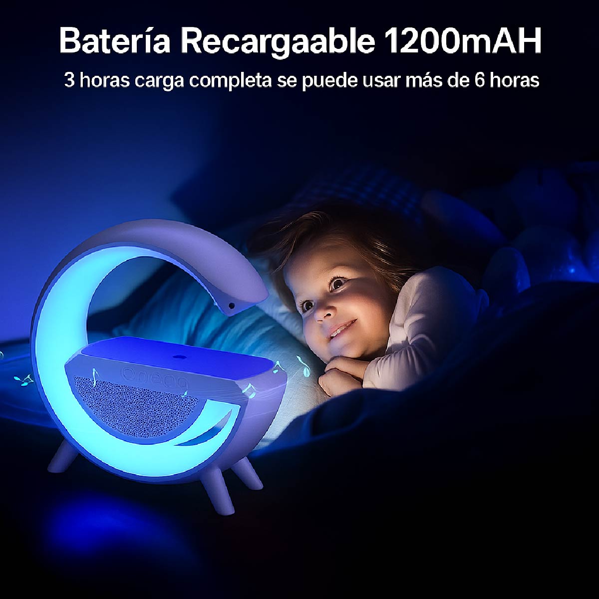 Cargador Inalámbrico 3 En 1 Con Parlante Bluetooth Y Luz Rgb