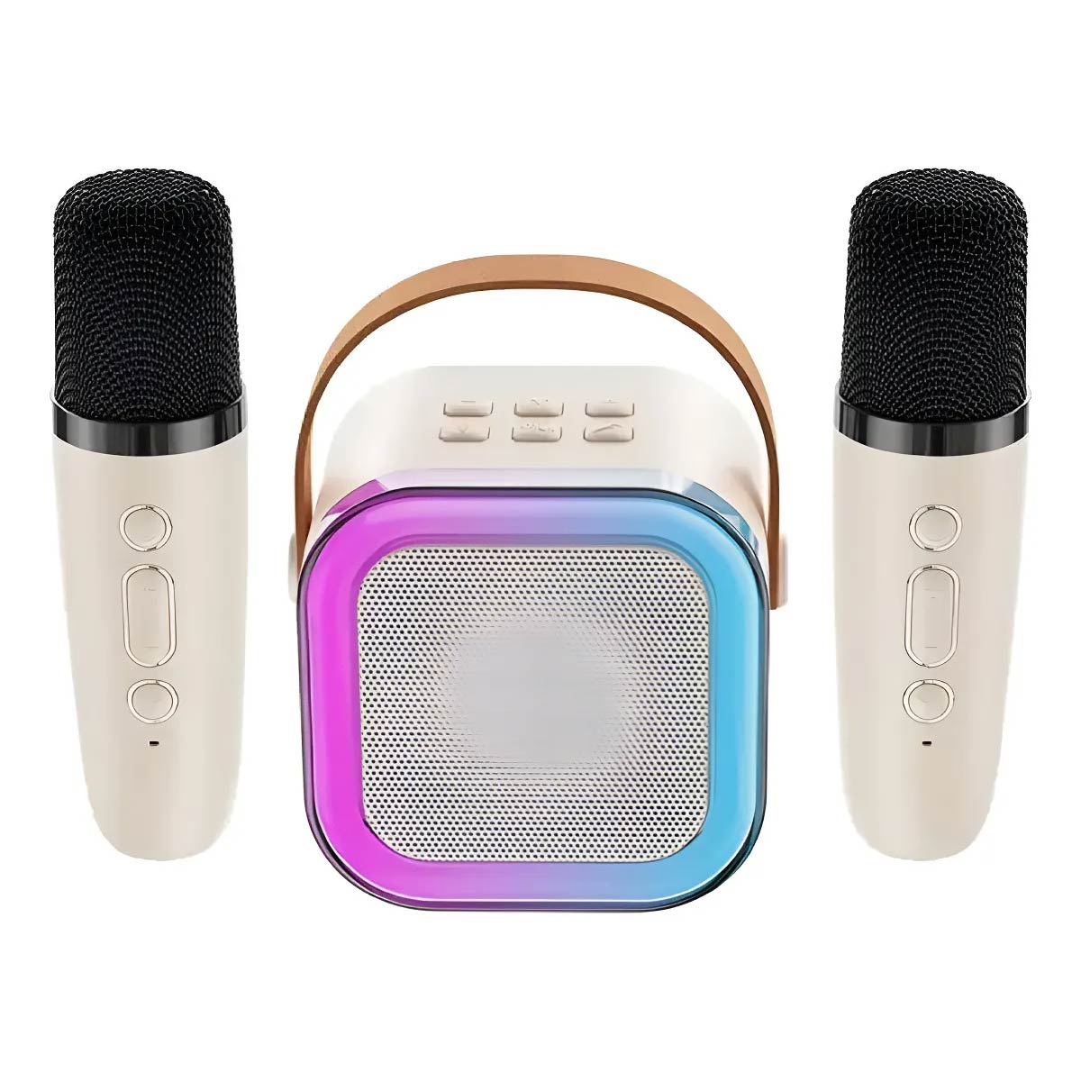 Parlante Led Karaoke Para Niños 2 Micrófonos Inalámbricos