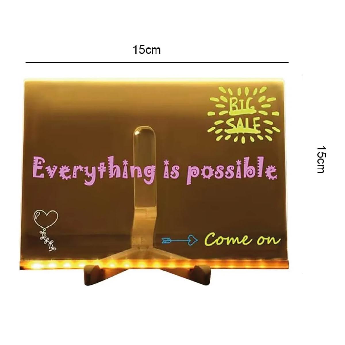 Tablero Pizarra Led De Acrilico Con Borrador Con Soporte