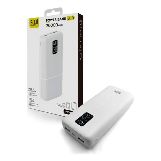 Cargador Portatil Power Bank Roca 20000 Mah Con Lcd 2 Usb