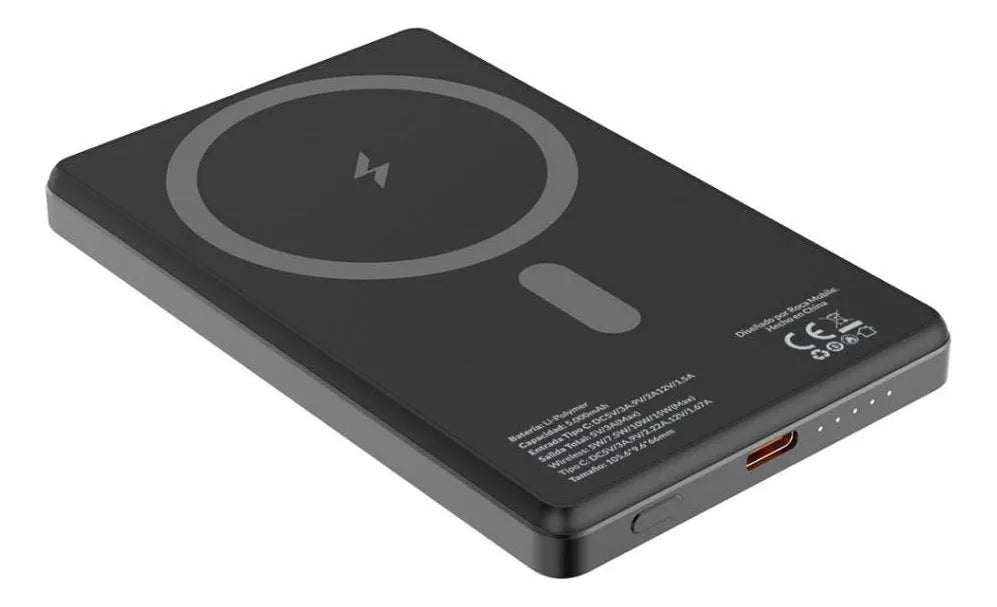 Power Bank Magnético 5000mah Carga Rápida 15w Para iPhone/ Samsung